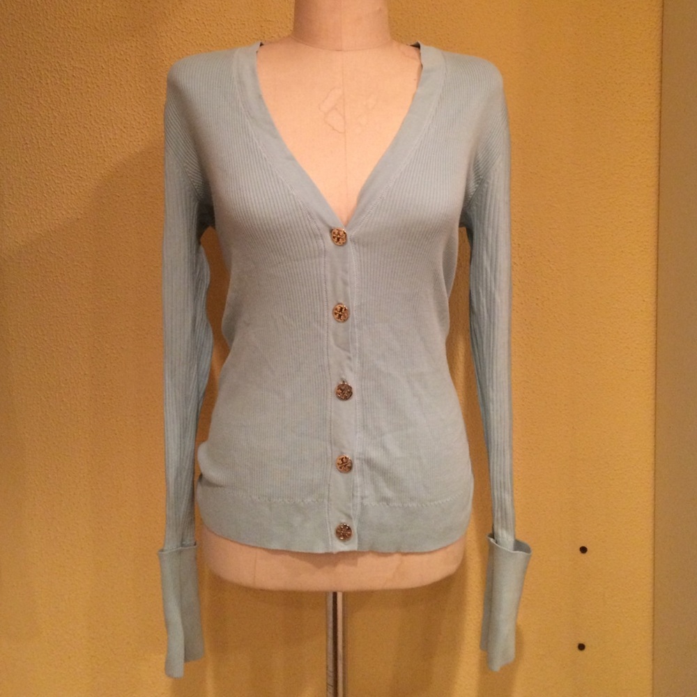 Tory Burch Ribbed Button Down Cardigan